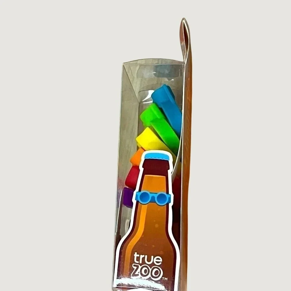 True Zoo Beernoculars Silicone Bottle Markers Set of 6 Sunglasses Drink Charms